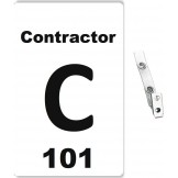 Custom Printed Numbered PVC Contractor Badges - 10 pack